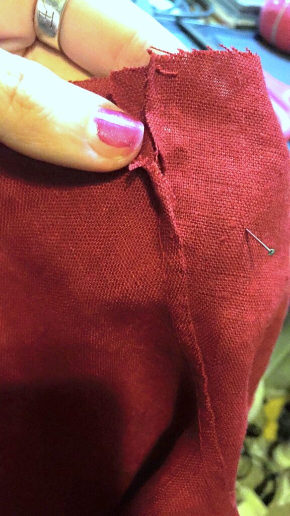 Sewing Red Hose
